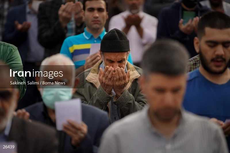 Iranians perform Eid al-Fitr prayers in Tehran