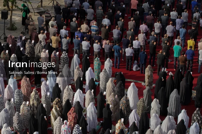 Iranians perform Eid al-Fitr prayers in Tehran