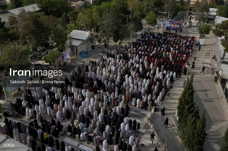 Iranians perform Eid al-Fitr prayers in Tehran