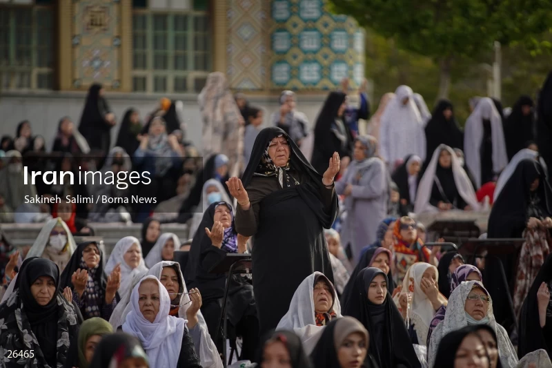 Iranians perform Eid al-Fitr prayers in Tehran