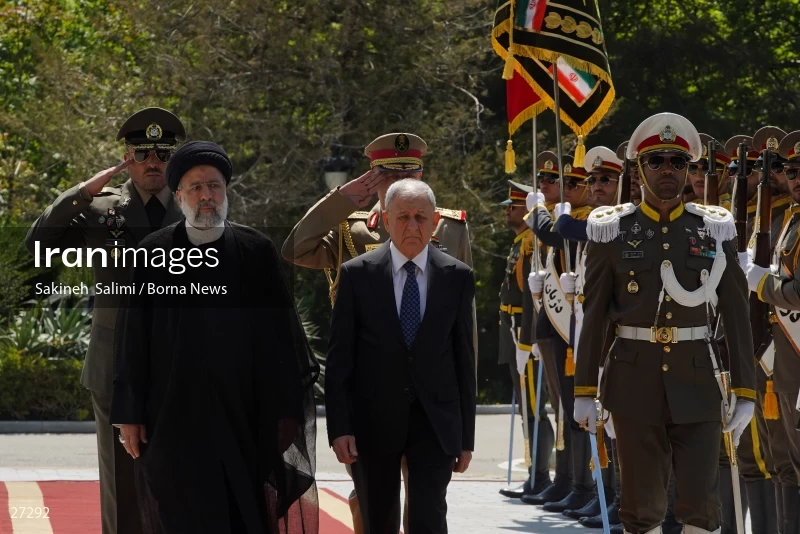 Ebrahim Raisi's official welcome to the President of Iraq