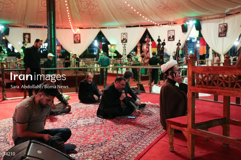 Mourning in the Ashurai tent of Haft Tir square in Tehran