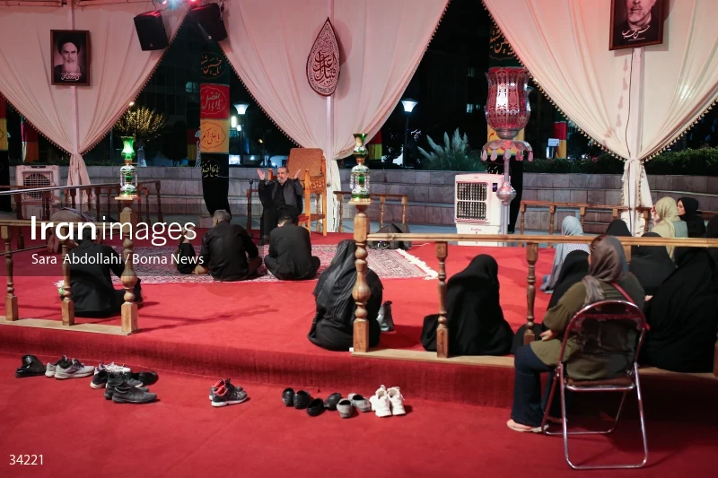 Mourning in the Ashurai tent of Haft Tir square in Tehran