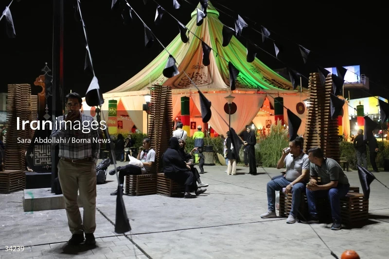 Mourning in the Ashurai tent of Haft Tir square in Tehran