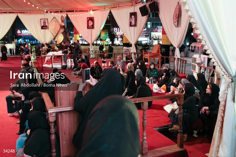 Mourning in the Ashurai tent of Haft Tir square in Tehran