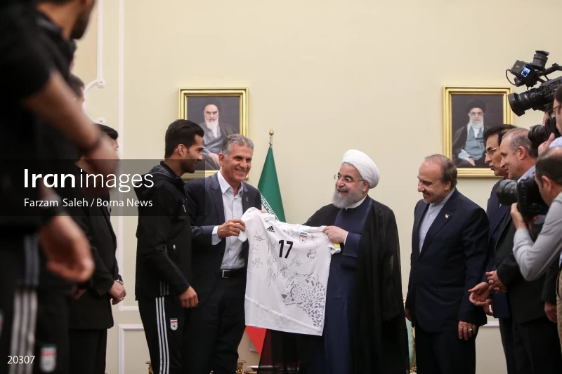Iran national football team meets President Hassan Rouhani