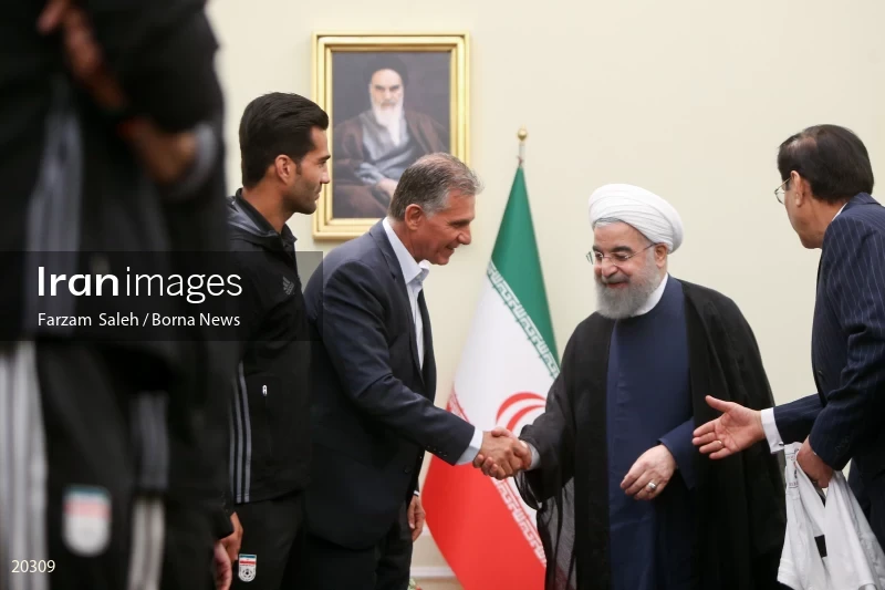 Iran national football team meets President Hassan Rouhani