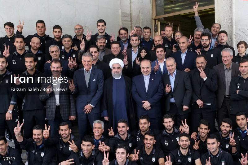 Iran national football team meets President Hassan Rouhani