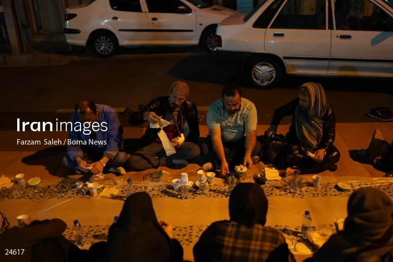 Iftar banquet ceremony in Tehran streets