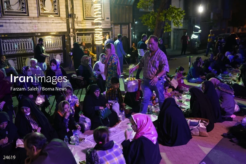 Iftar banquet ceremony in Tehran streets