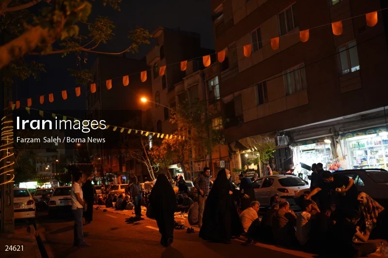 Iftar banquet ceremony in Tehran streets