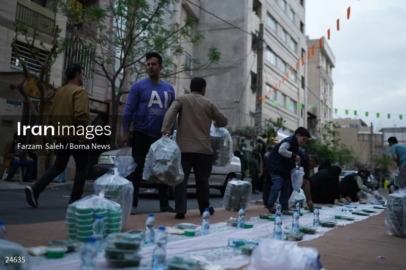 Iftar banquet ceremony in Tehran streets