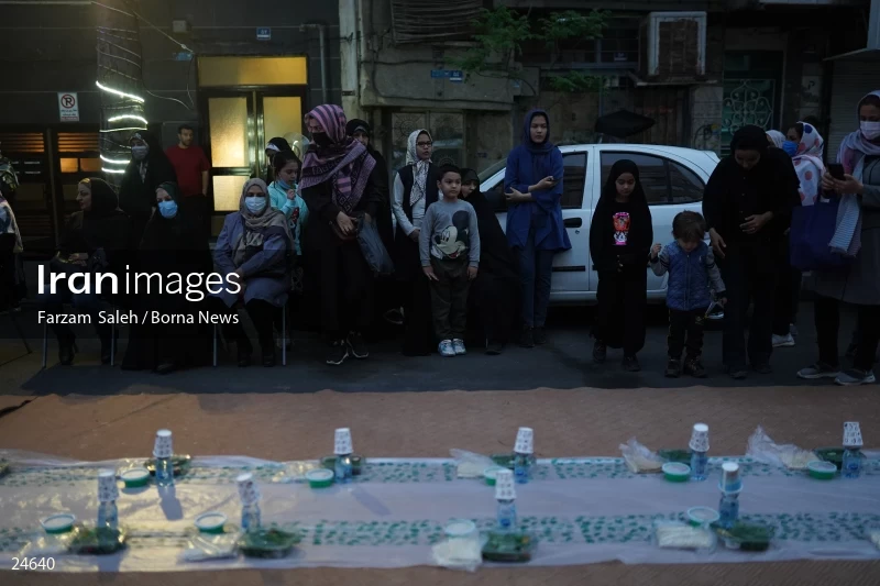 Iftar banquet ceremony in Tehran streets