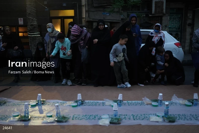 Iftar banquet ceremony in Tehran streets