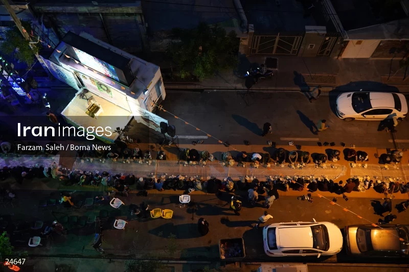 Iftar banquet ceremony in Tehran streets