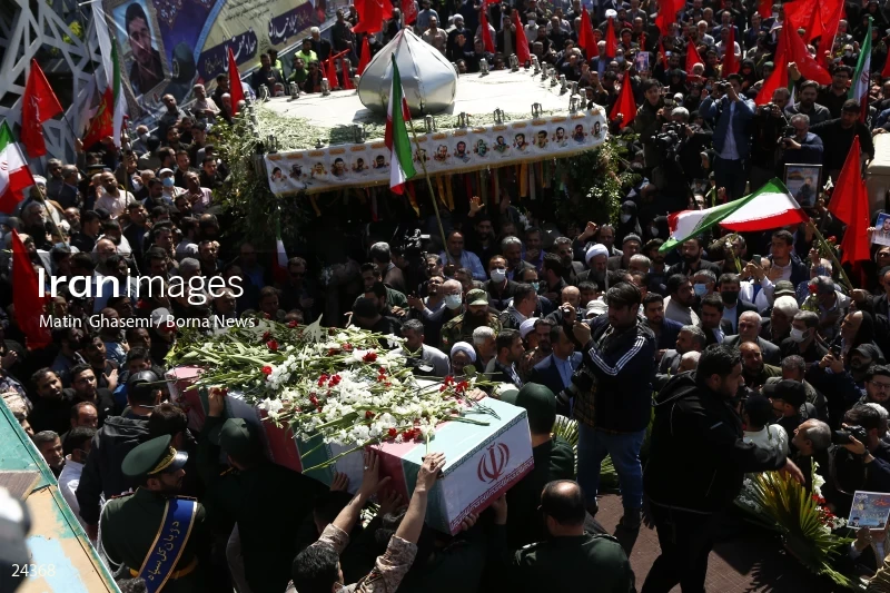The funeral ceremony of Milad Heidari and Meghdad Mahghani Jafarabadi