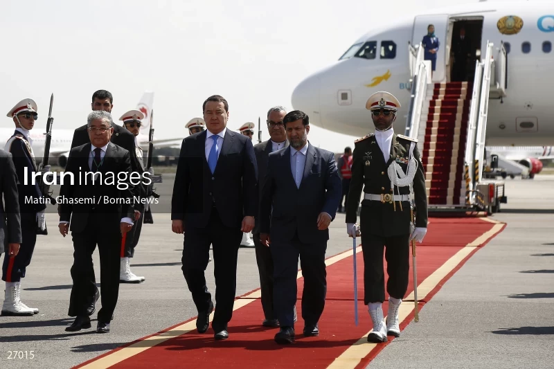 The arrival of the prime minister of Kazakhstan to Iran