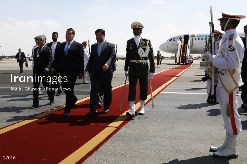 The arrival of the prime minister of Kazakhstan to Iran