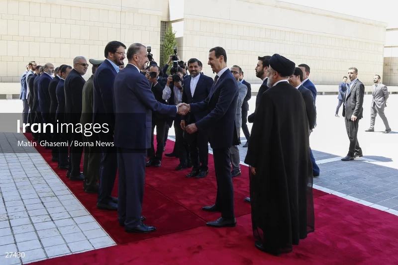 Bashar al-Assad's official welcome to the President of Iran Ebrahim Raisi