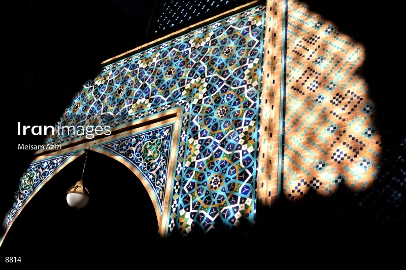 Iranian tile art work at Yazd Mosque