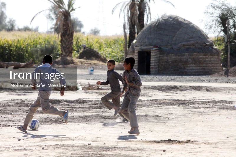 Children Play Football in Deprived Areas of Southern Kerman