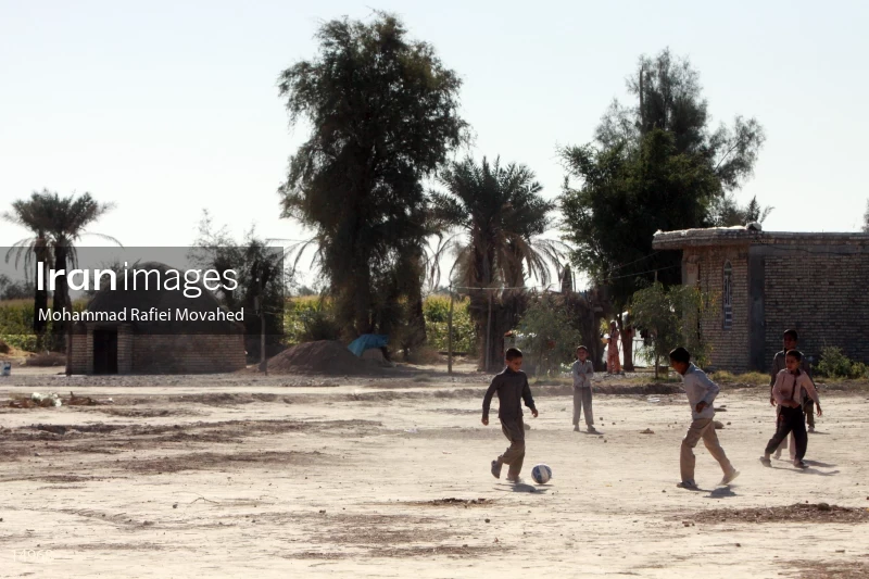 Children Play Football in Deprived Areas of Southern Kerman