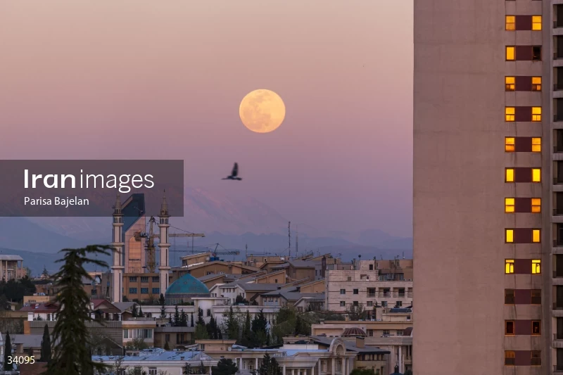 A full moon in the sky of Tehran
