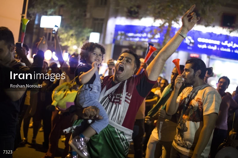 Victory Celebration of Iran National Football Team Over Morocco