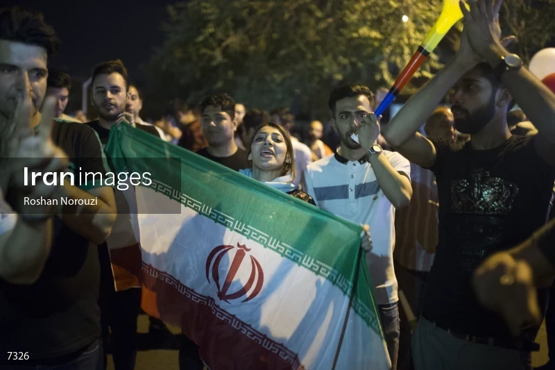 Victory Celebration of Iran National Football Team Over Morocco