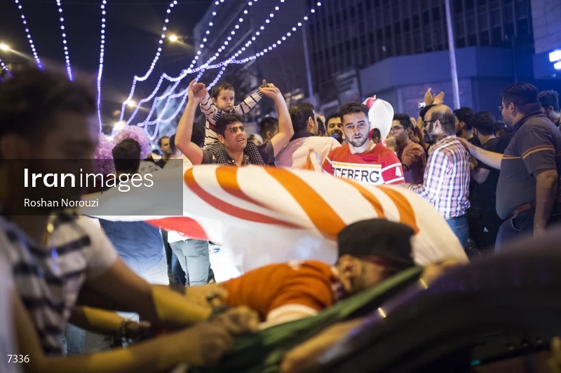 Victory Celebration of Iran National Football Team Over Morocco