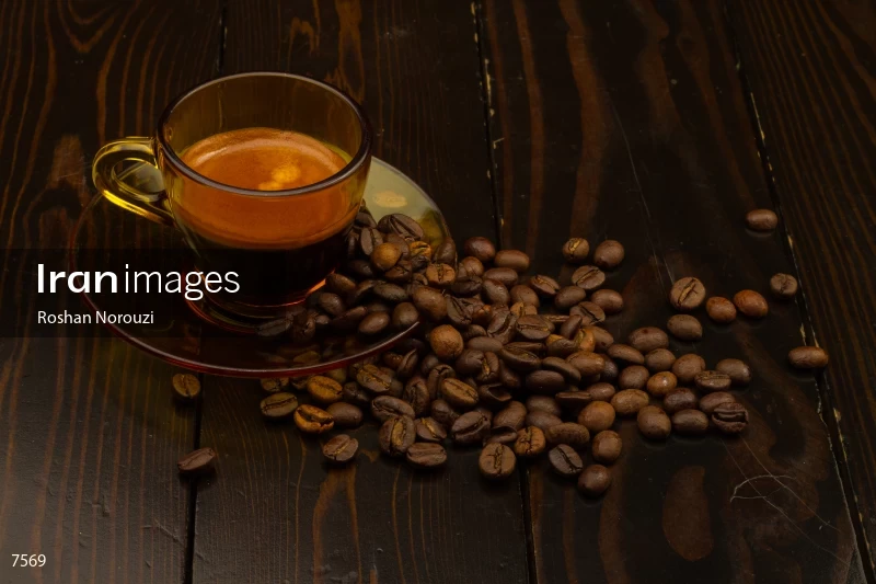 Espresso cup with Coffee beans