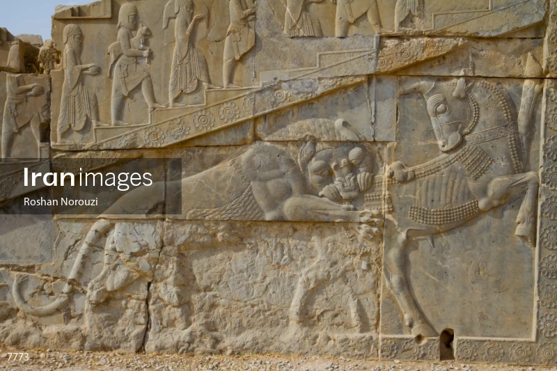 Bas-relief representing a symbol in Zoroastrianism for Nowruz at Persepolis