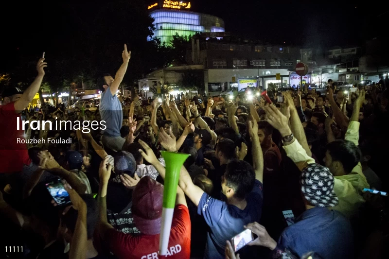 Victory Celebration of Iran National Football Team Over Morocco