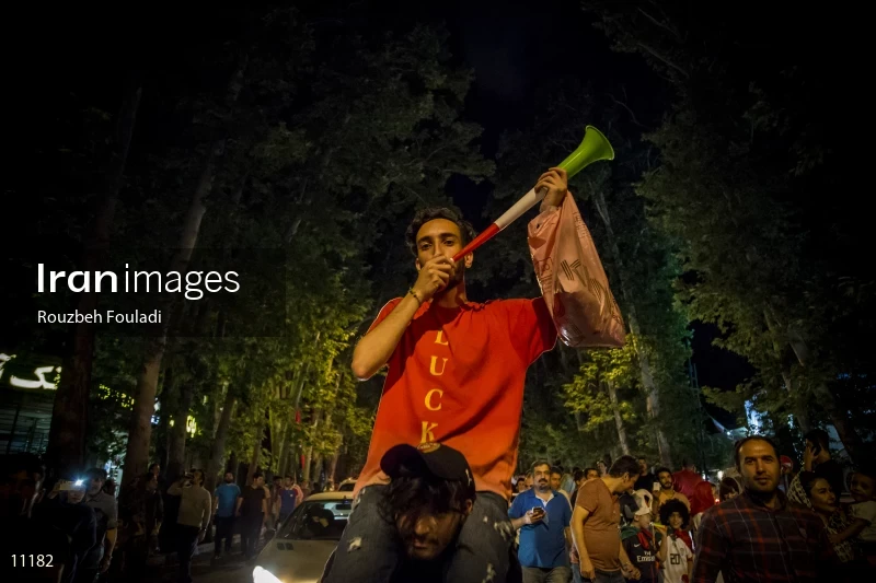 Victory Celebration of Iran National Football Team Over Morocco