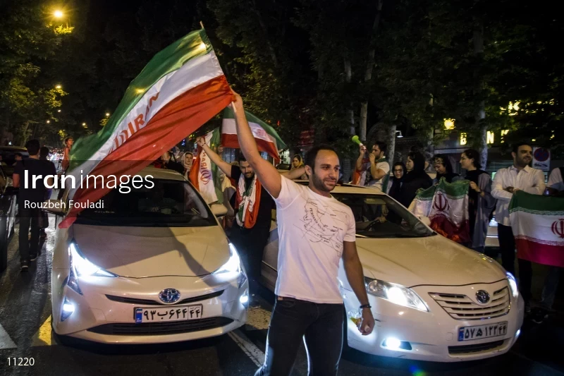 Victory Celebration of Iran National Football Team Over Morocco