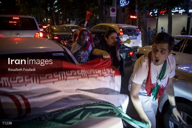 Victory Celebration of Iran National Football Team Over Morocco