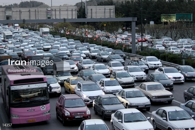 Heavy traffic jams in Tehran