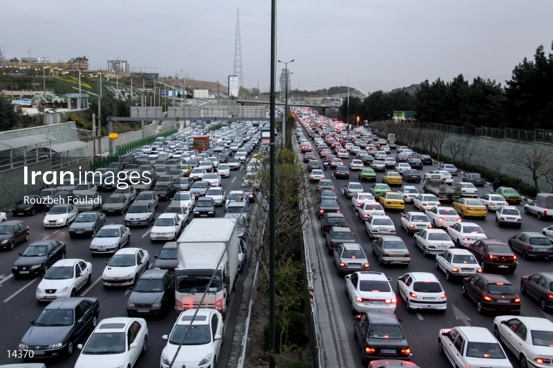 Heavy traffic jams in Tehran
