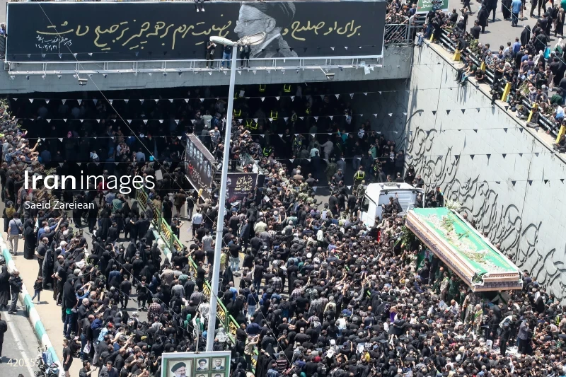 The funeral for Seyed Ebrahim Raisi, the President of Iran, and his companions in Tehran