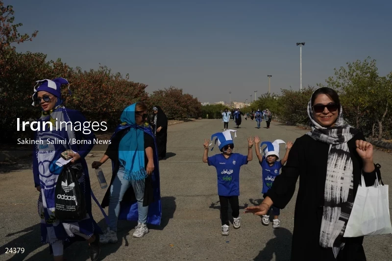 The first attendance of women in the stadium in a match of the Premier Football League of Iran