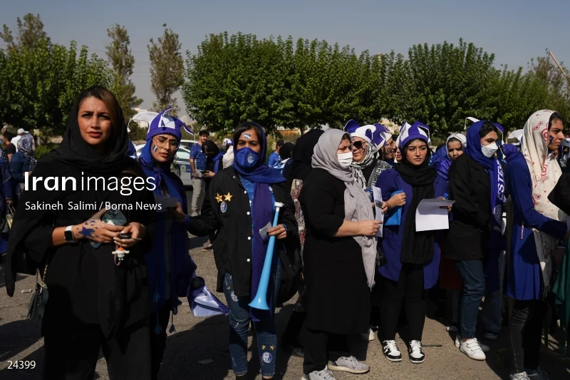 The first attendance of women in the stadium in a match of the Premier Football League of Iran