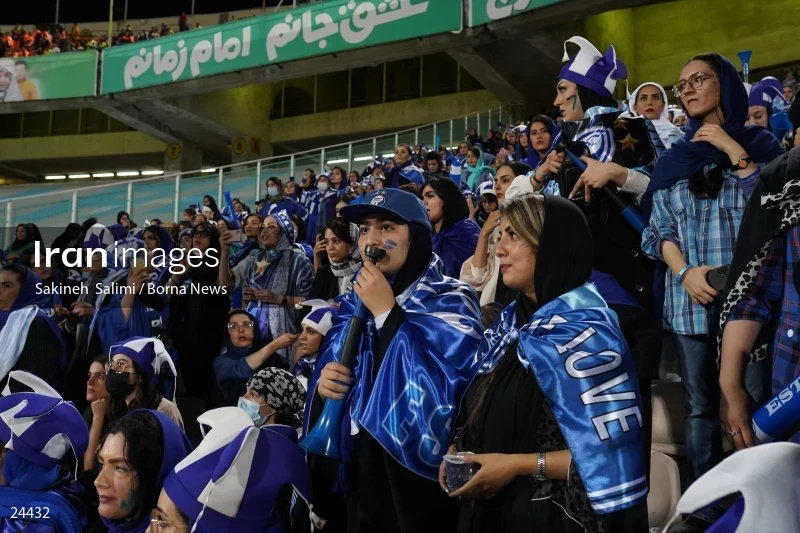 The first attendance of women in the stadium in a match of the Premier Football League of Iran