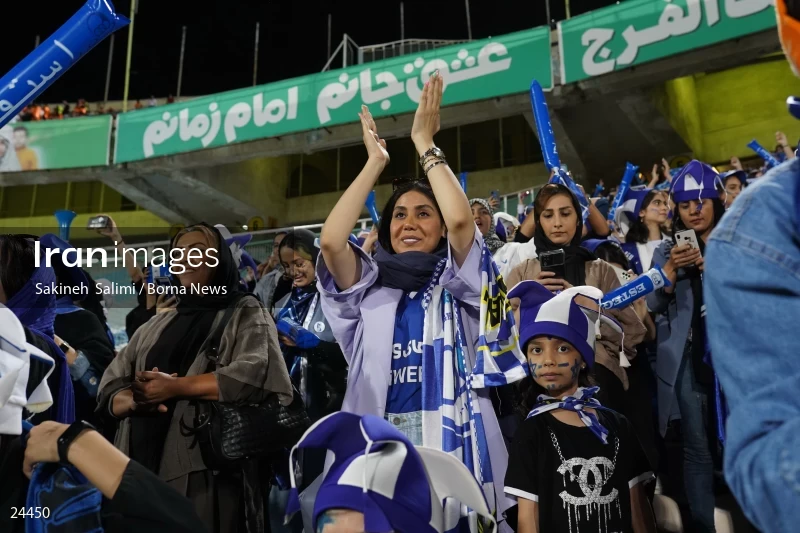 The first attendance of women in the stadium in a match of the Premier Football League of Iran