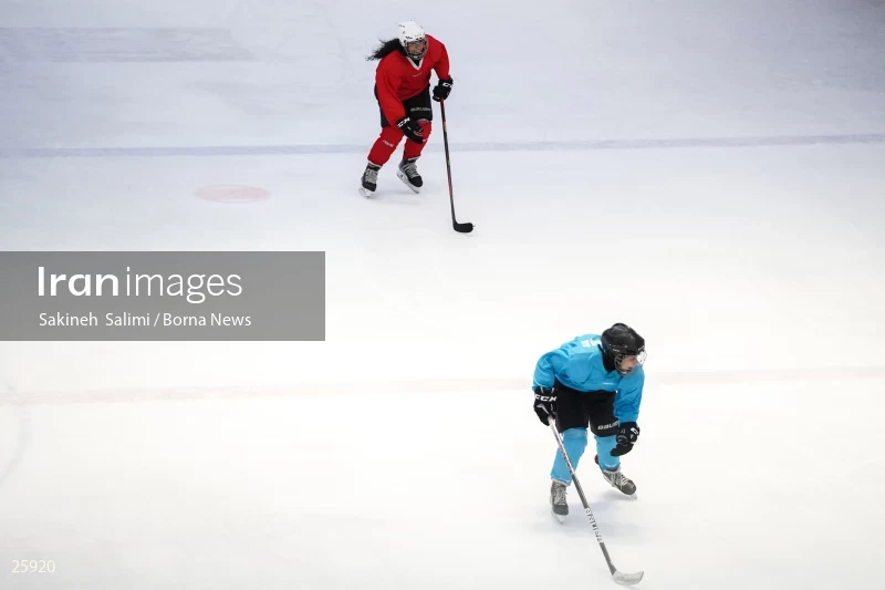 The training session of the Iranian women's national ice hockey team