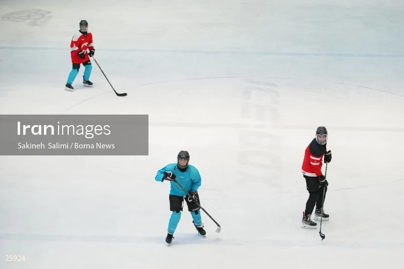 The training session of the Iranian women's national ice hockey team