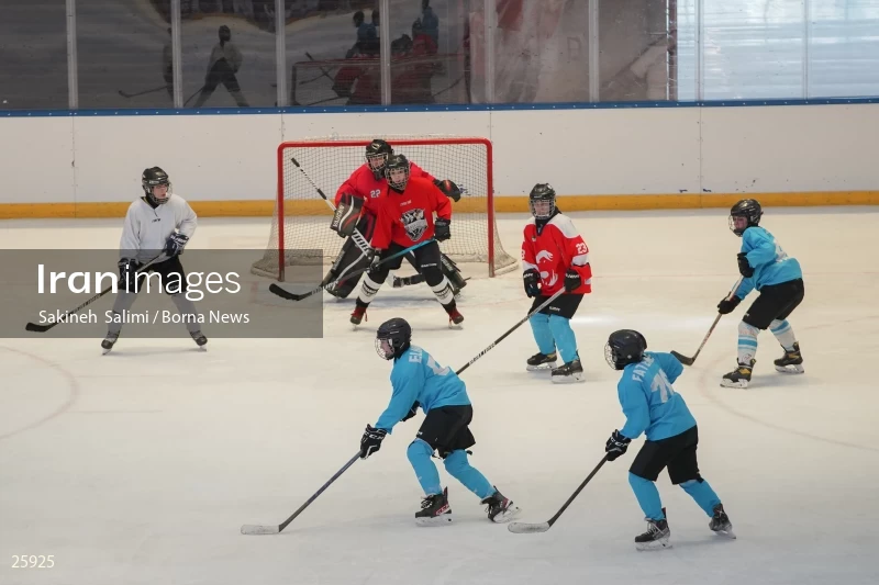 The training session of the Iranian women's national ice hockey team