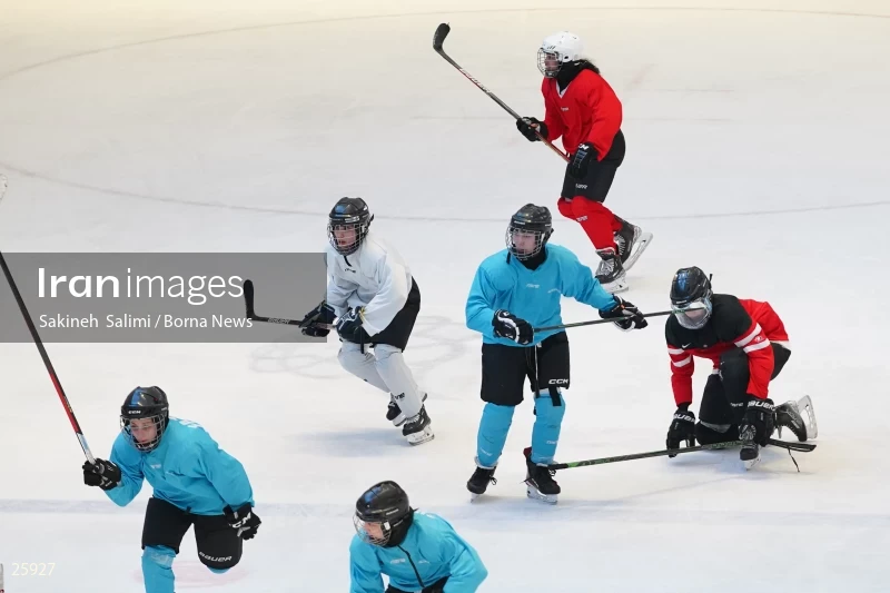 The training session of the Iranian women's national ice hockey team