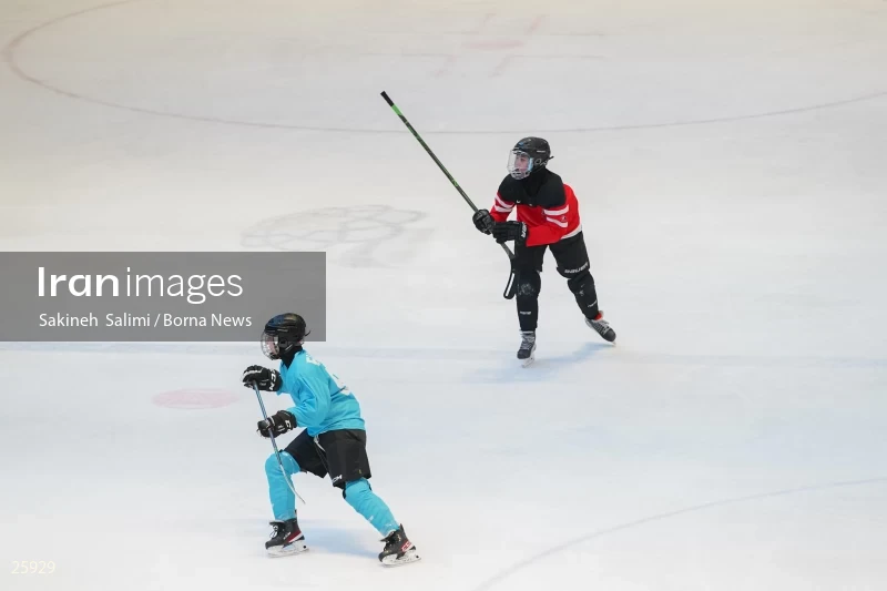 The training session of the Iranian women's national ice hockey team