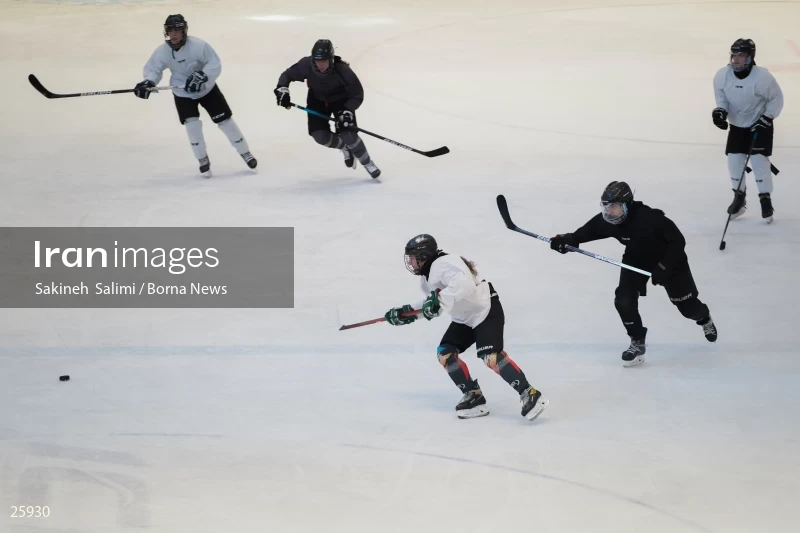 The training session of the Iranian women's national ice hockey team