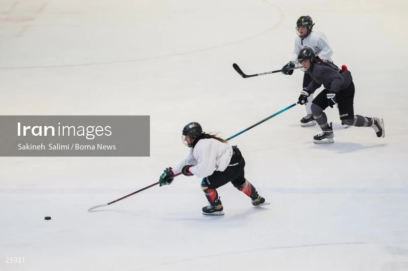 The training session of the Iranian women's national ice hockey team